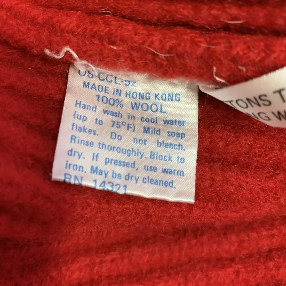 PRINGLE Size L Red Knit Wool Shawl Cardigan
